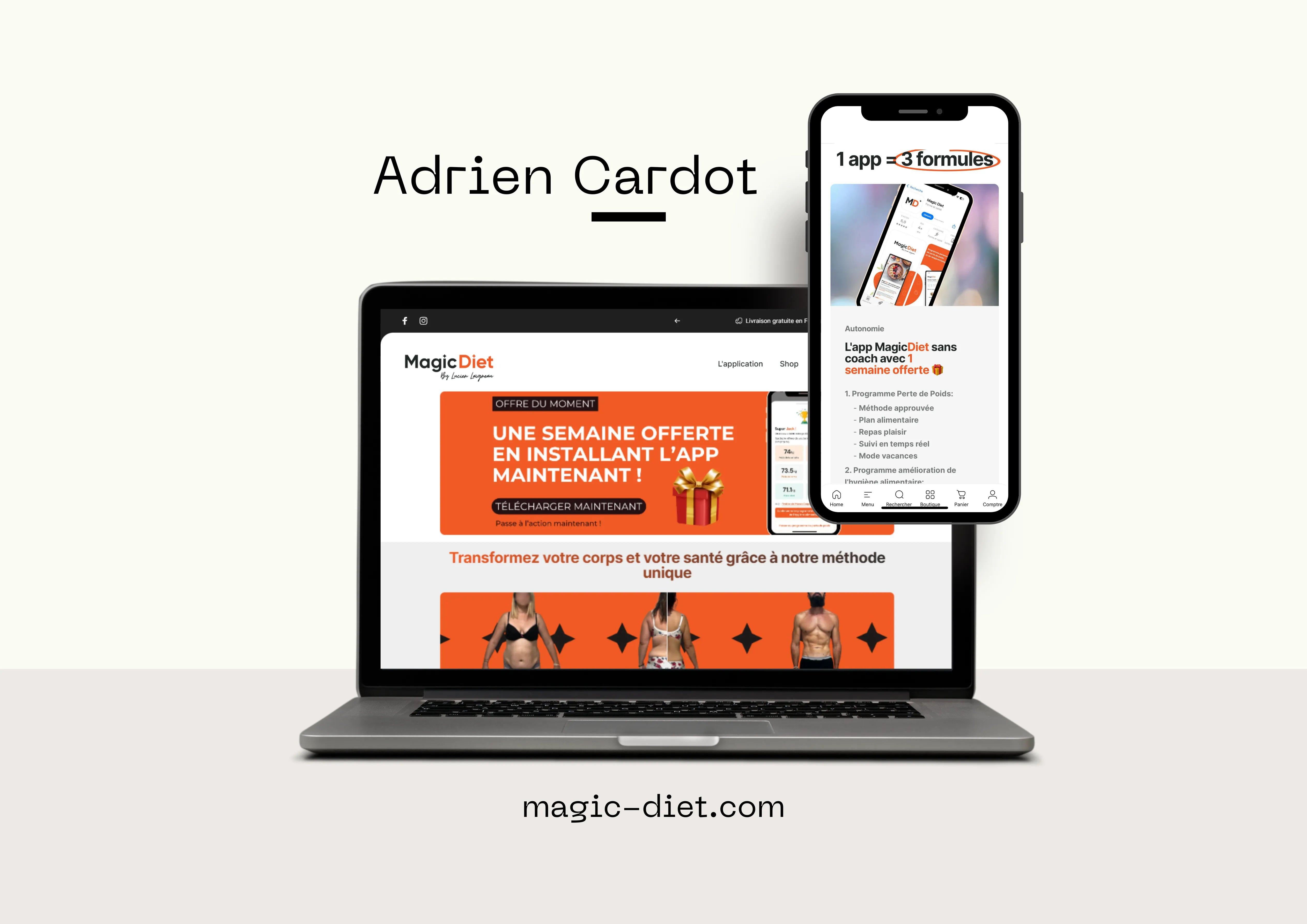 Projet Shopify Magic Diet par Adrien Cardot - ventes automatisees
