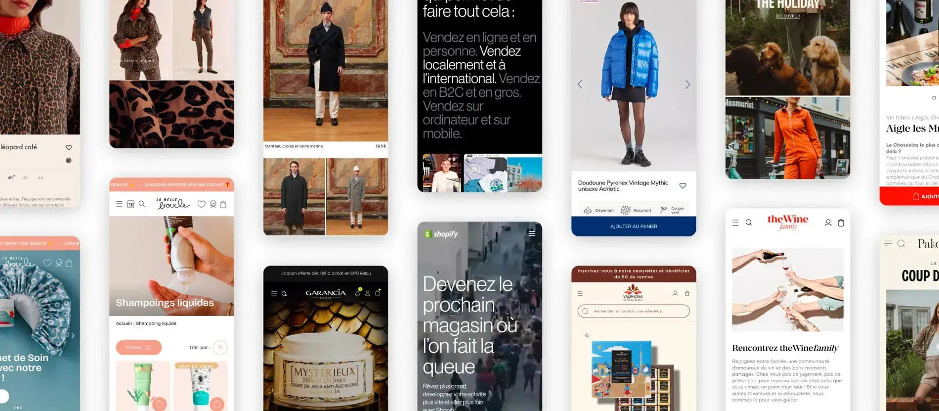 Bandeau de reference clients et projets Shopify realises