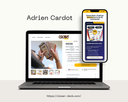 Projet Shopify Closer Deck par Adrien Cardot - developpement Liquid sur mesure